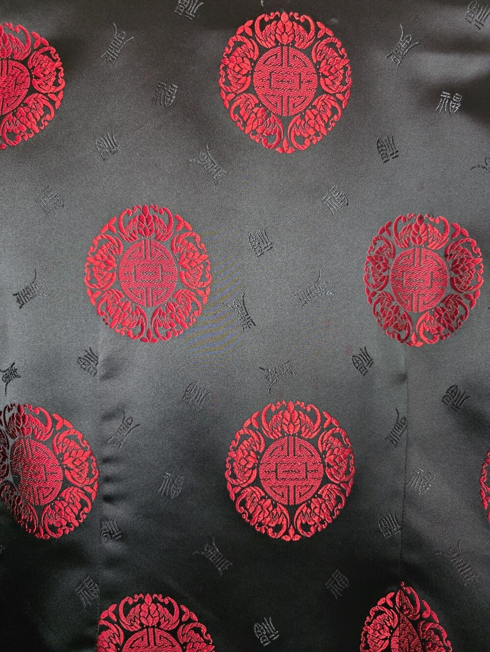 Vintage April Cornell Chinese Tang Jacket – Size S –Black/Red Brocade Medallions - Picture 5 of 7